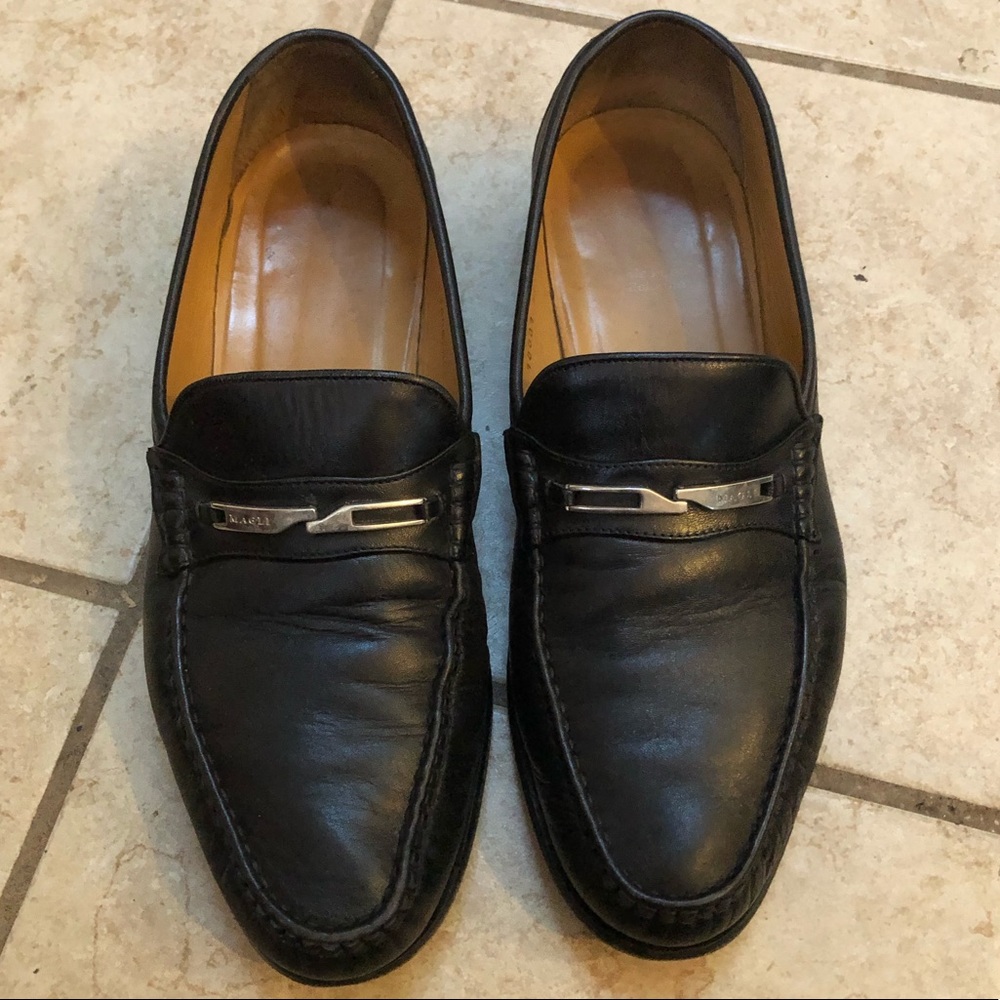 Bruno Magli black leather loafers • men's size 13 • genuine black leather